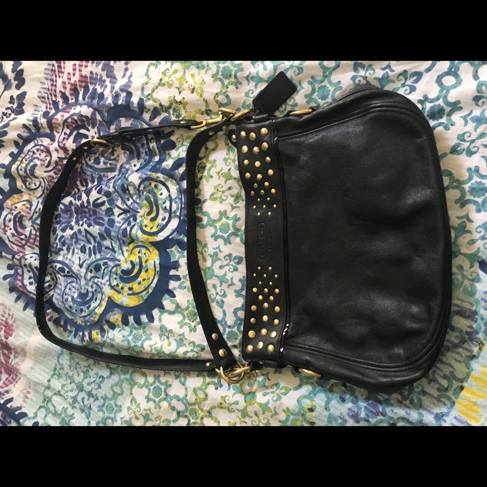 Leather Studded Coach Bag