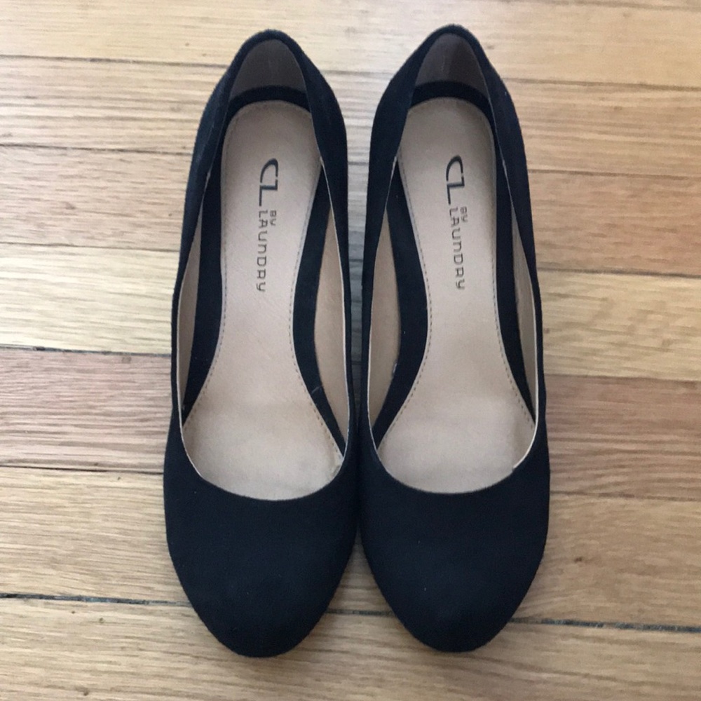 CL by Laundry suede wedges.