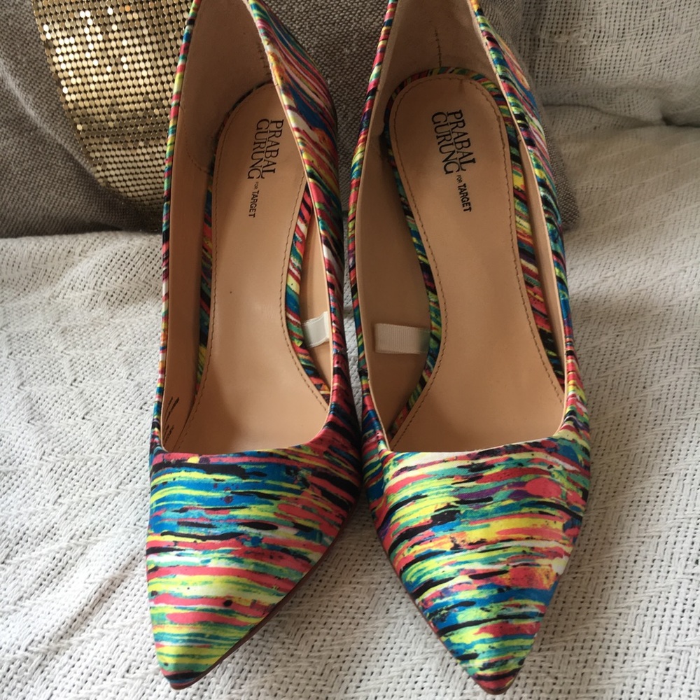 Pranal Gurung for Target multicolored satin heels