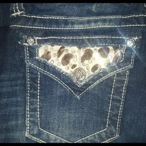 Miss Me Cowhide Jeans 26x34