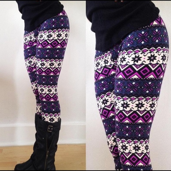 Pants - LAST ONE! Butter soft leggings flower/Aztec print