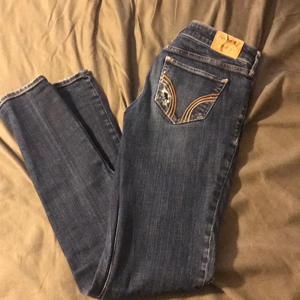 Hollister Medium Wash Destroyed Super Skinny Jeans