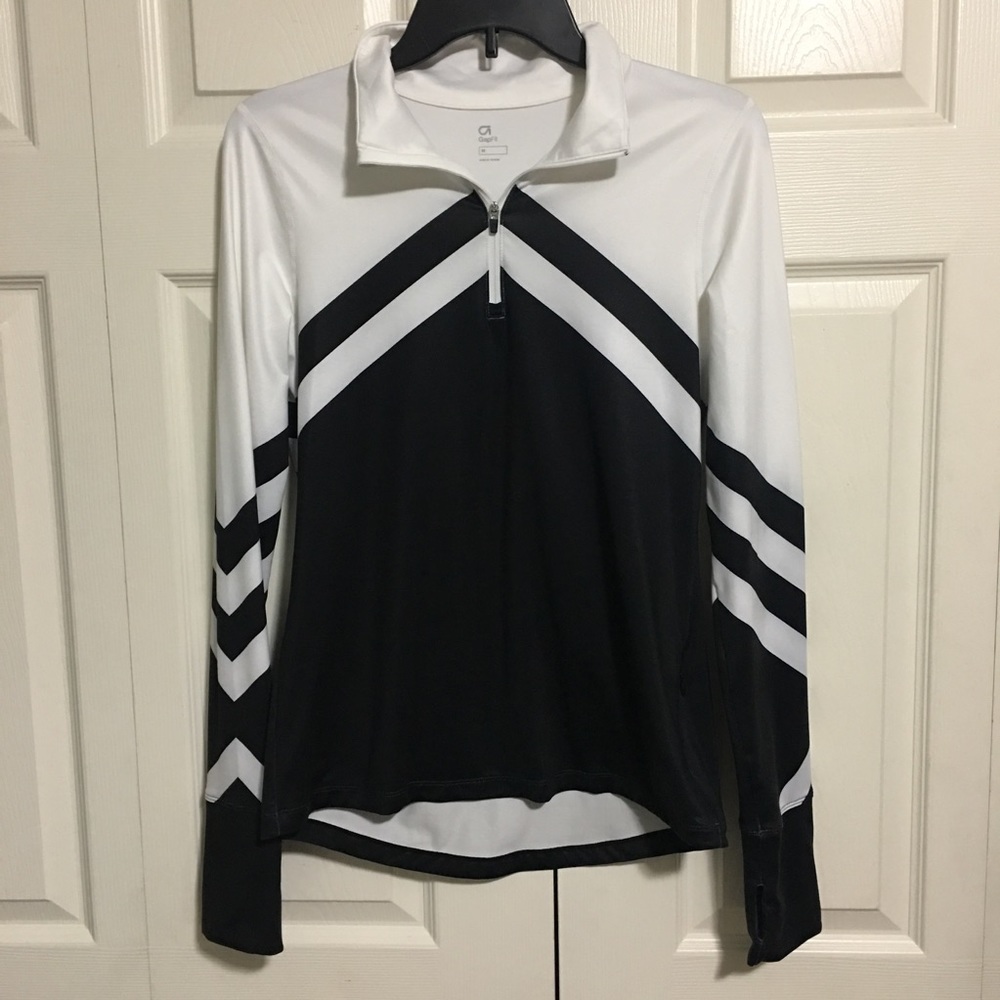 Gapfit Quarter Zip Black and White Track Jacket