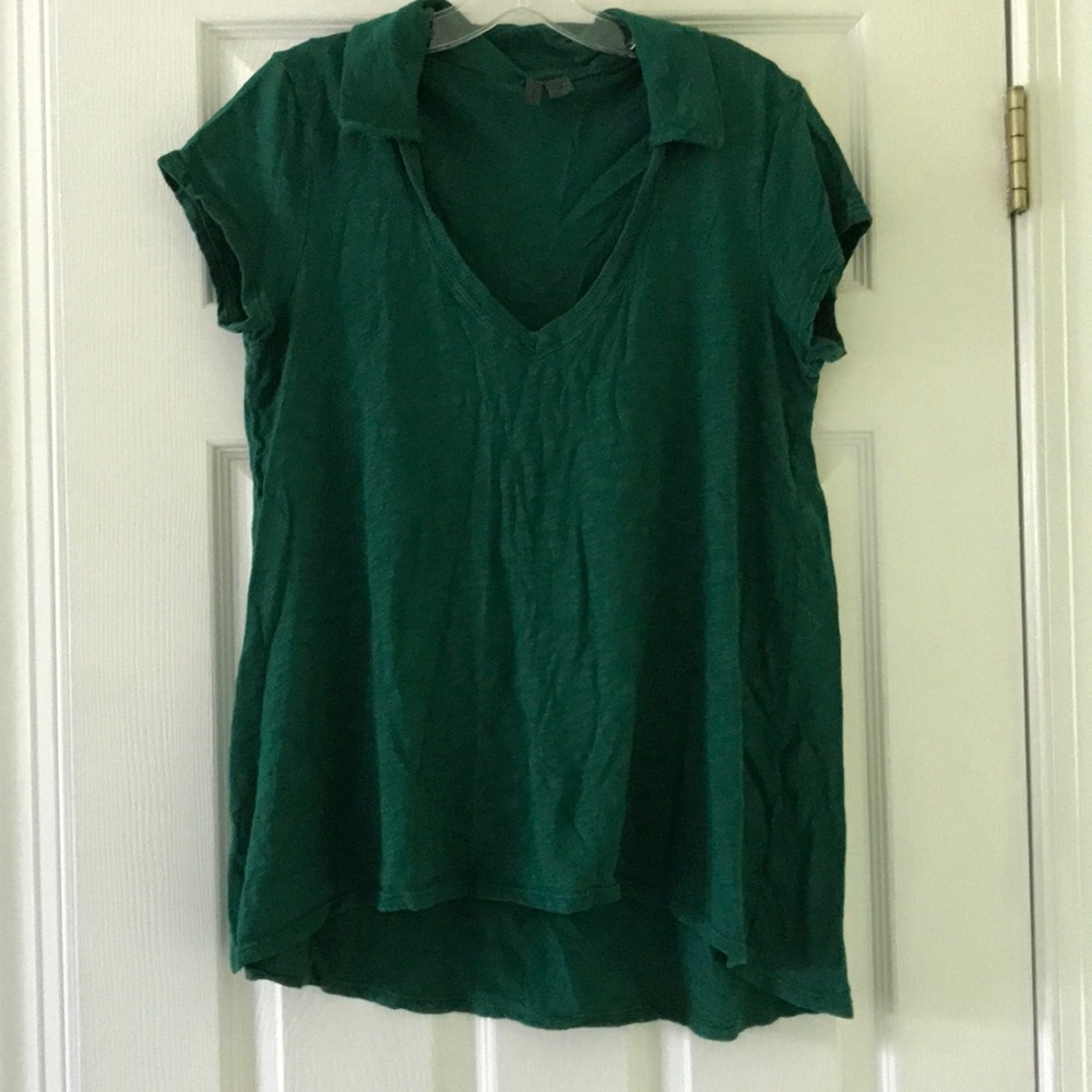 Anthropologie Collared V Neck Tee