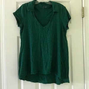 Anthropologie Collared V Neck Tee