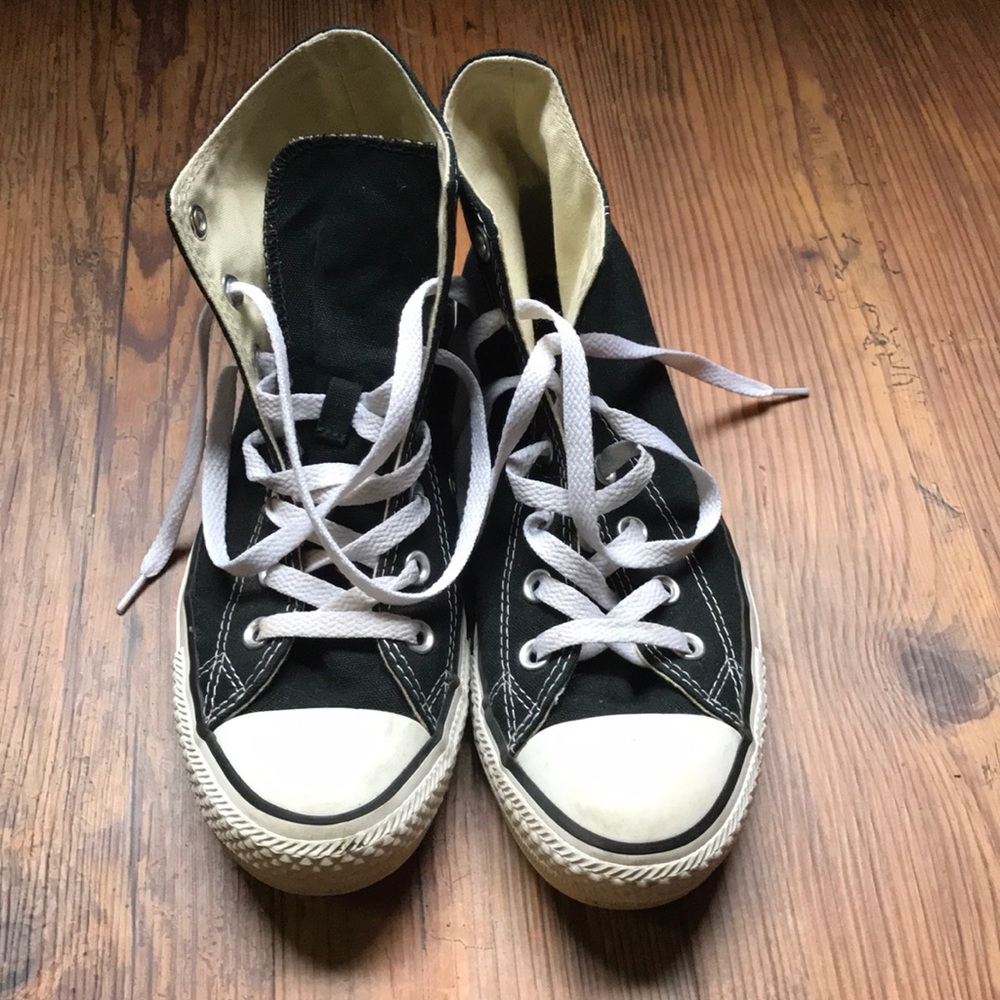 Black converse women's 8