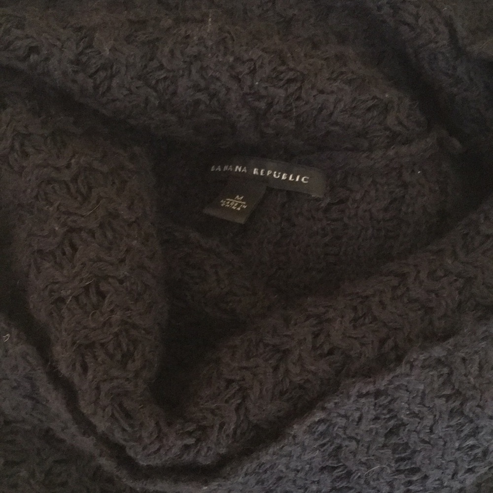 Navy cowl neck fisherman sweater Banana Republic