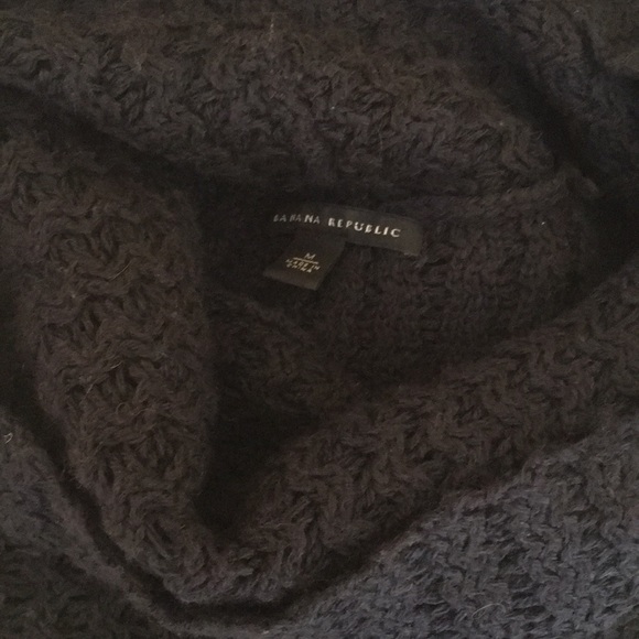 Navy cowl neck fisherman sweater Banana Republic - Picture 1 of 3