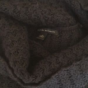 Navy cowl neck fisherman sweater Banana Republic