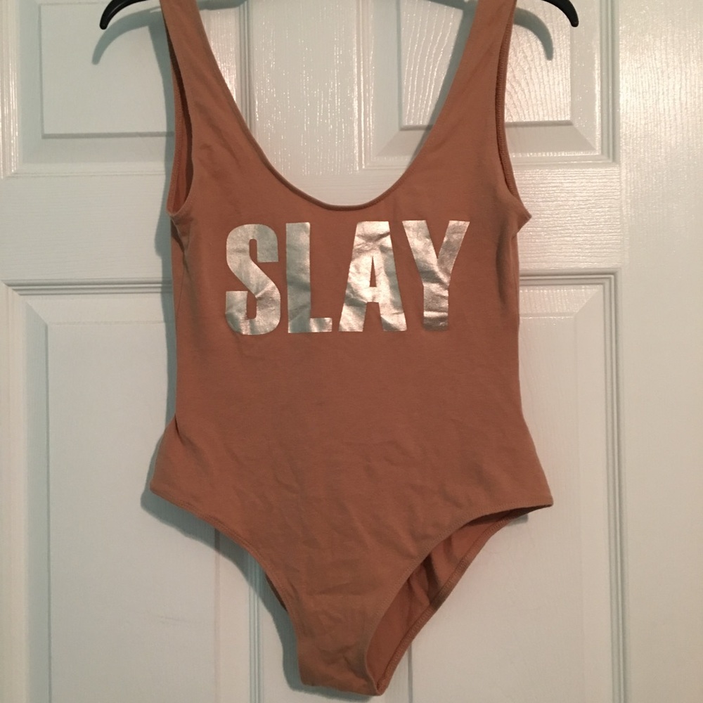 Slay pacsun tan bodysuit