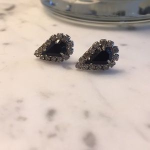 Black and Diamond Earrings