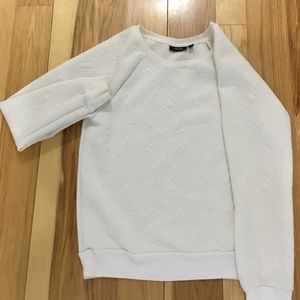 Apt 9 White Patterned Crewneck Sweatshirt