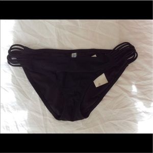 Raisins black strappy bikini bottoms