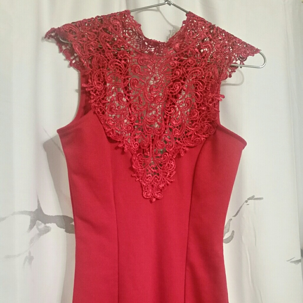 Red stretch dress, above the knee, fit perfect,