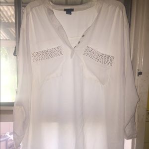 White blouse with gold detailing