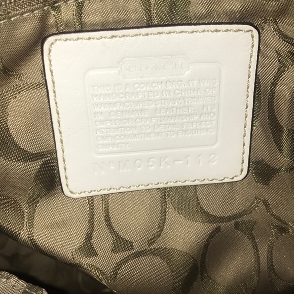 Coach White straw tote. Slightly used. - Picture 3 of 5