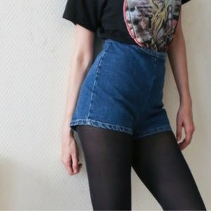 American Apparel High Waisted Blue Denim Shorts