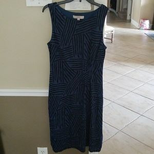 Black and blue dress. Medium Tall