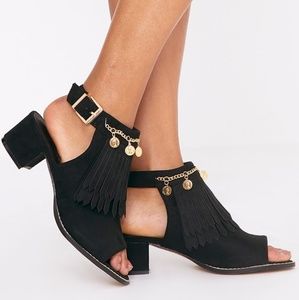 PLT Coin Ankle Cutout Boots Black Sz 5 NEW