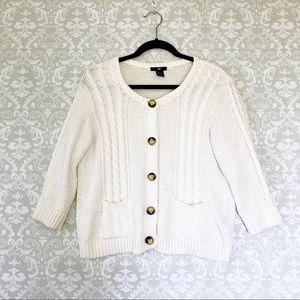 H&M cream cable knit sweater