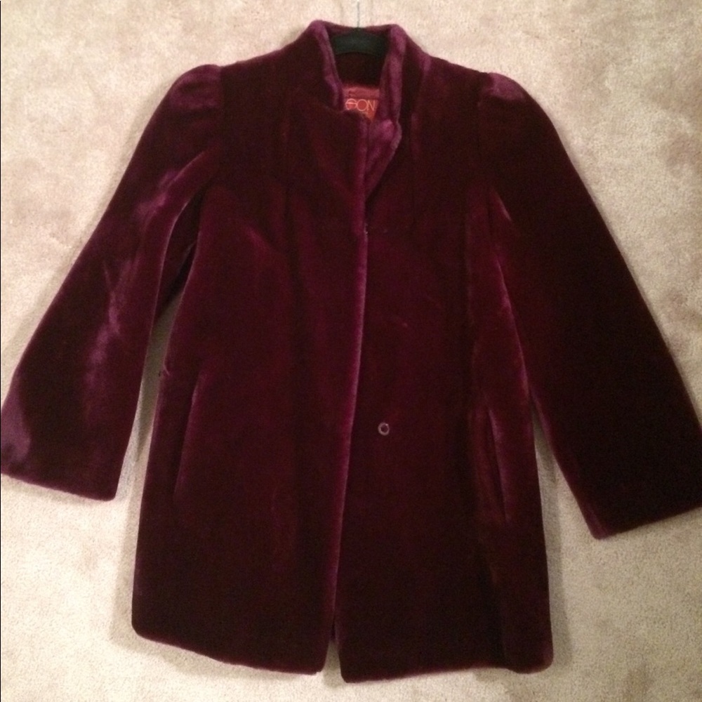 Vintage Faux Fur Coat Plum Purple