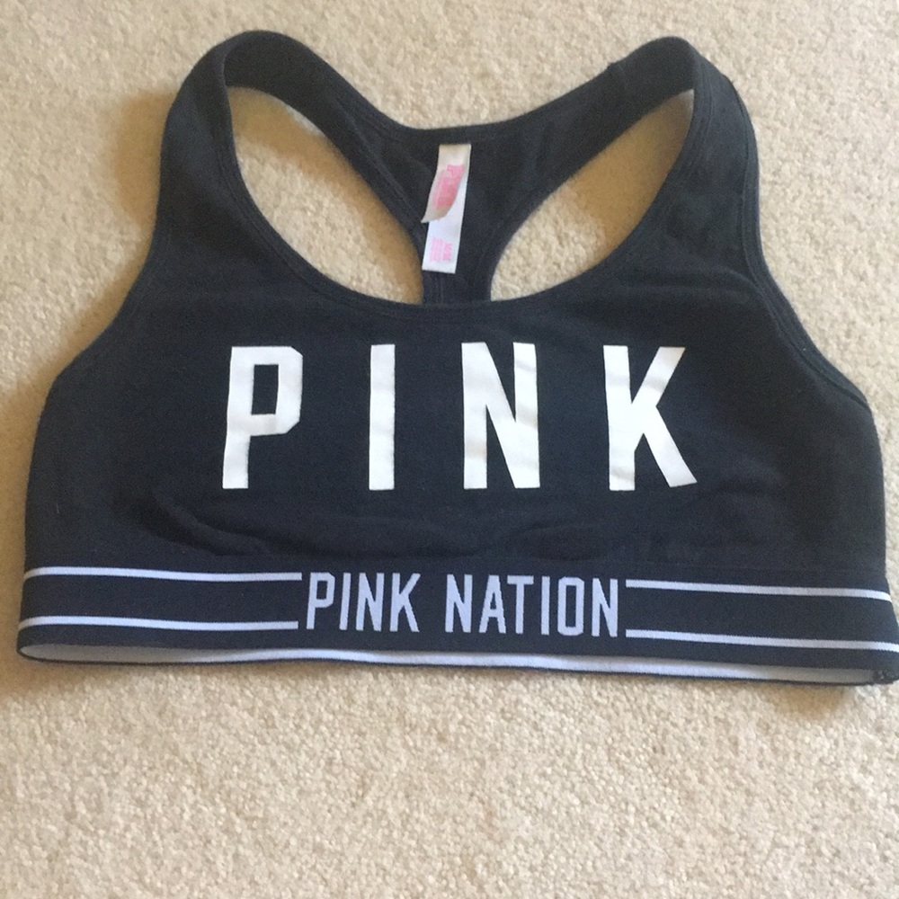 PINK black sports bra