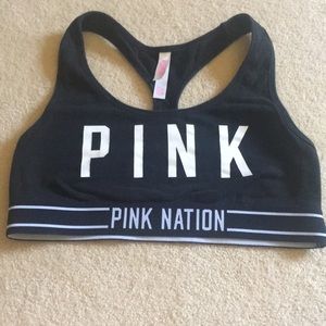 PINK black sports bra