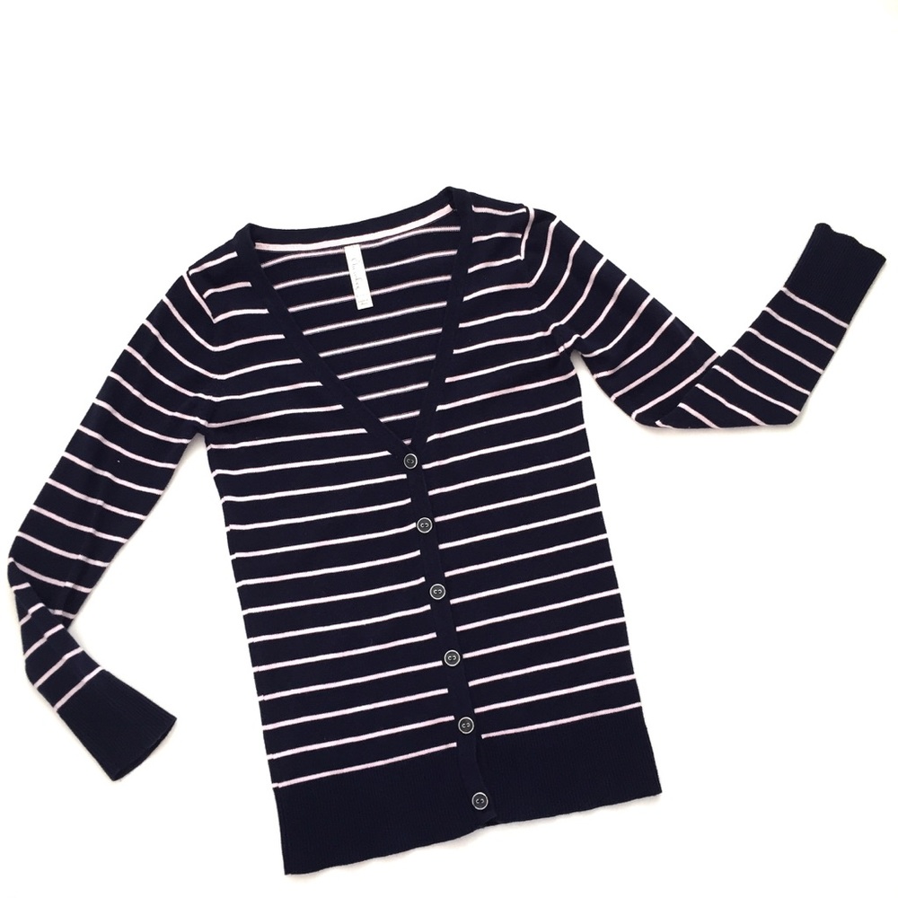 🌈PRETTY NAVY BLUE AND PINK LONG CARDIGAN