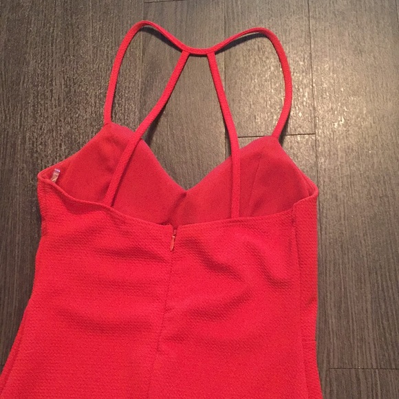 Red Ribbed Dress - Picture 3 of 4