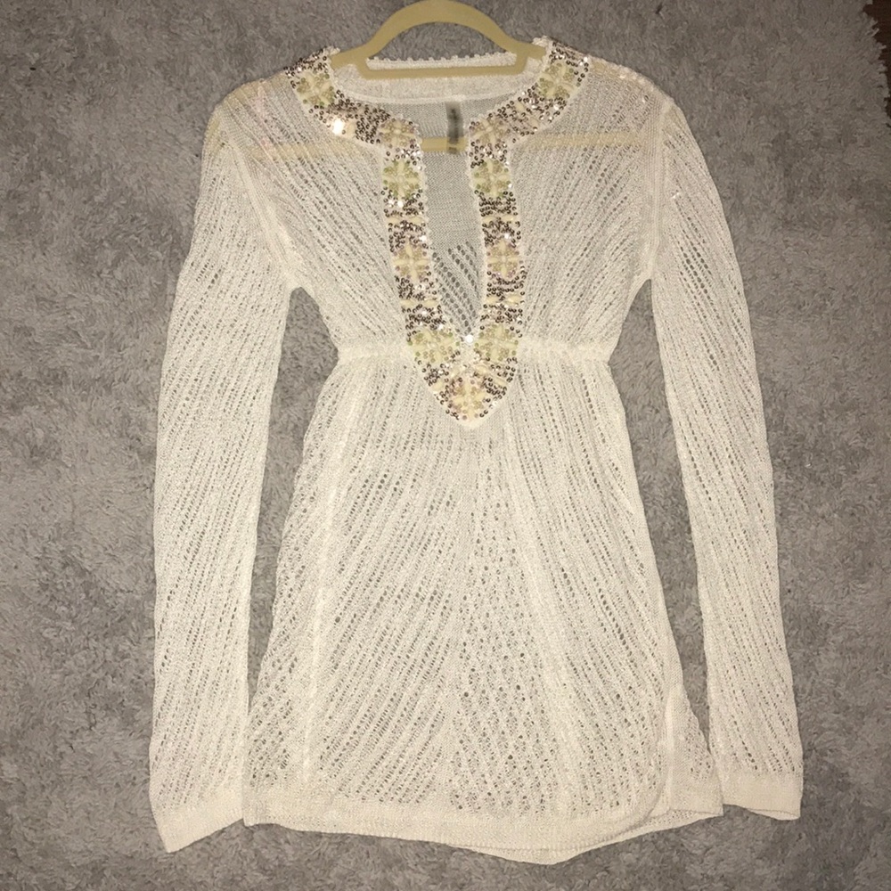 Victoria's Secret cream swimsuit coverup