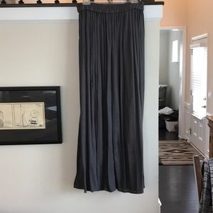 Floor length gray skirt