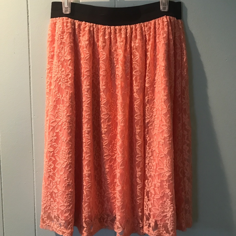 Peach floral skirt 1x