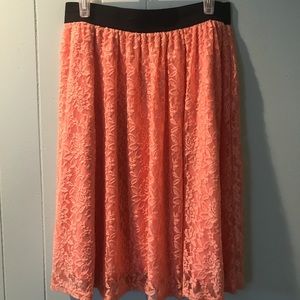 Peach floral skirt 1x