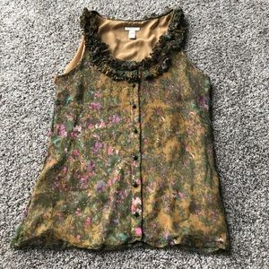 J Crew sleeveless silk shirt
