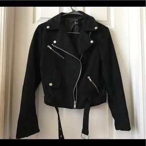 Suede Black Moto Jacket