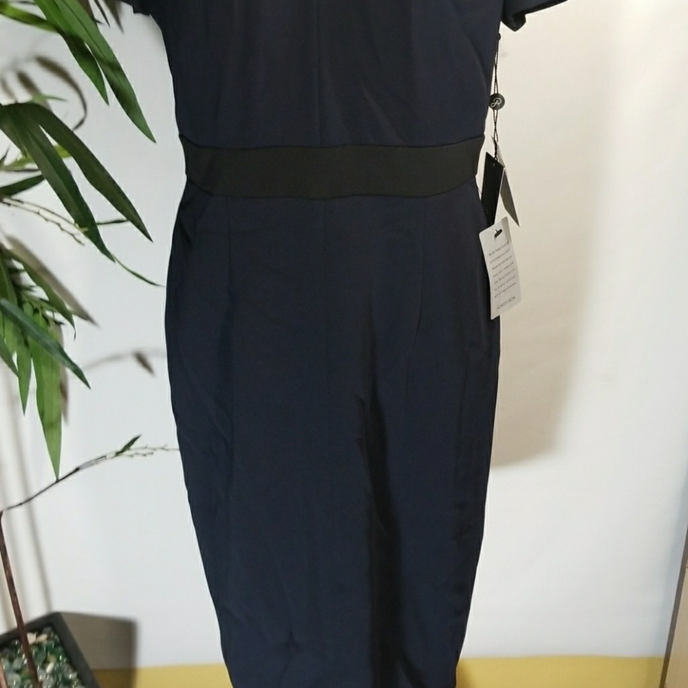Adrianna  Papell Navy Dress - Picture 2 of 8