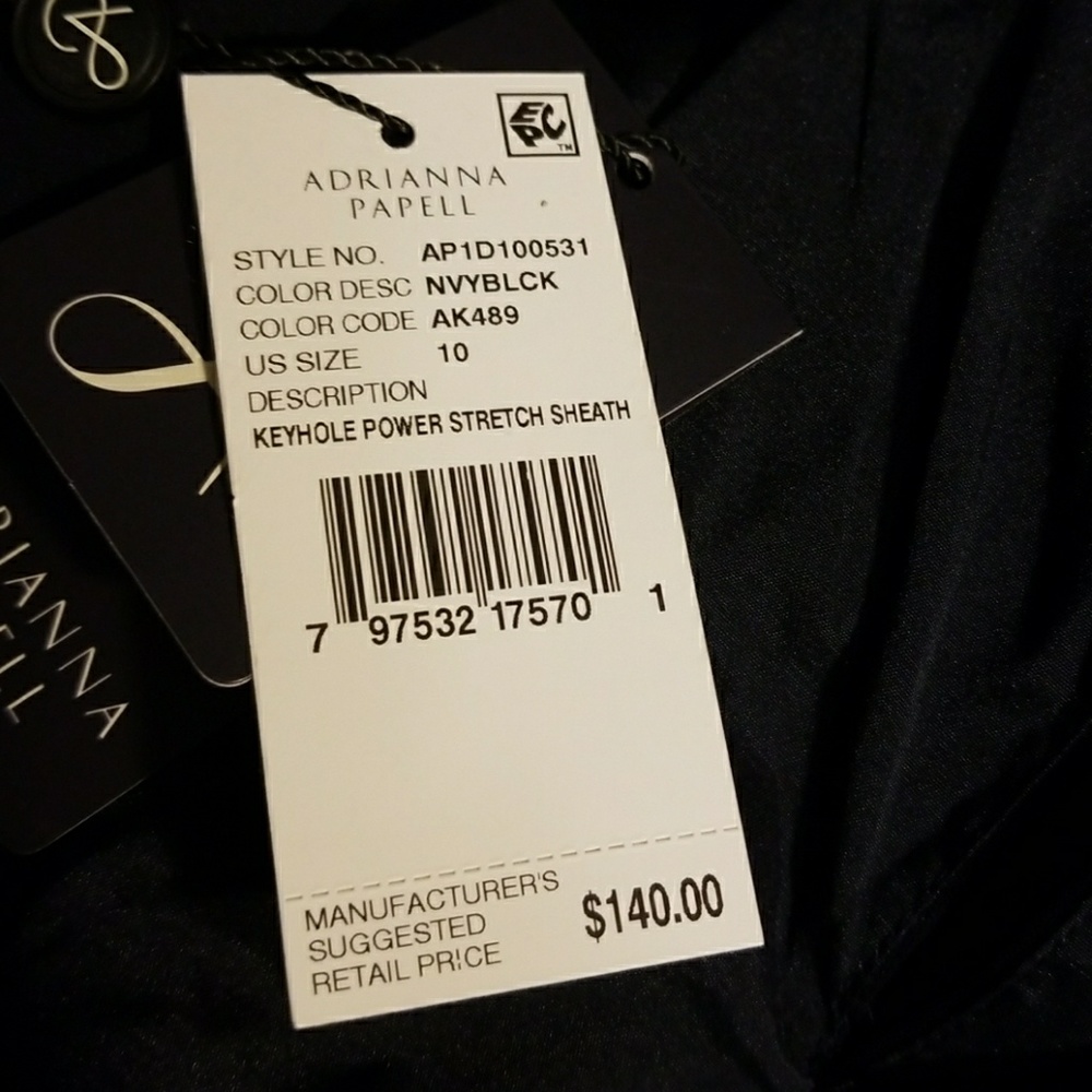 Adrianna  Papell Navy Dress - Picture 8 of 8
