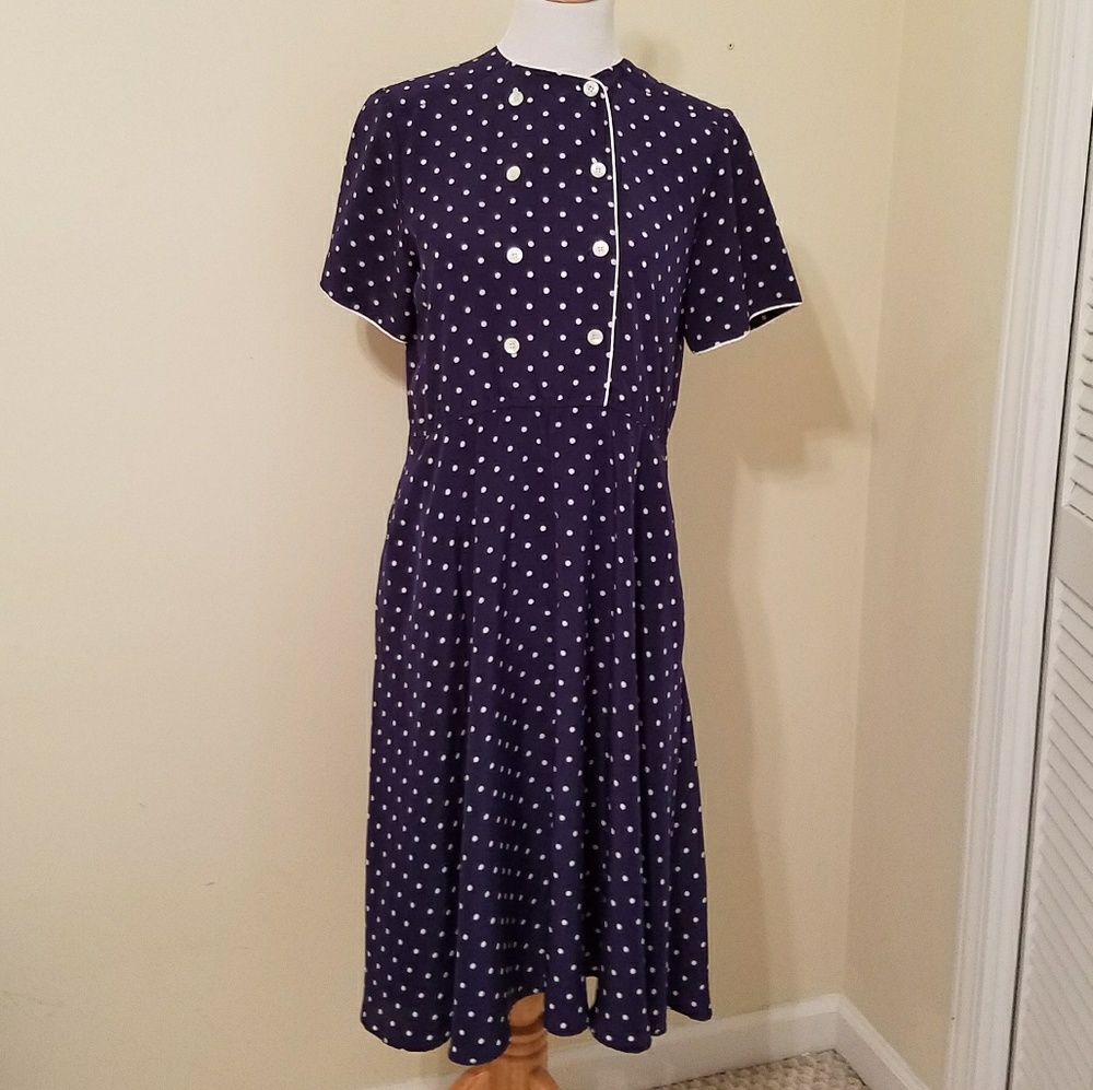Talbots Petite 8 Polka dot dress
