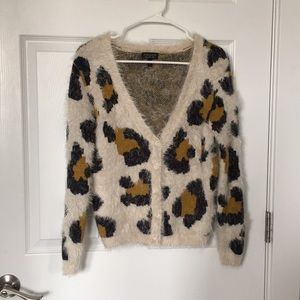 NEW Topshop soft stretchy leopard urban cardigan