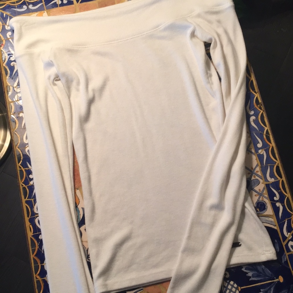 💌Ribbed White Off Shoulder Top