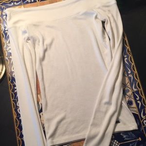 💌Ribbed White Off Shoulder Top