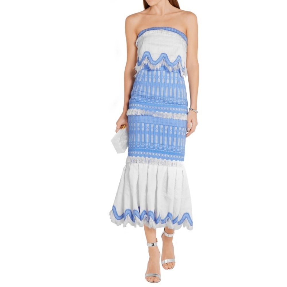 Jonathan Simkhai Strapless Cotton-blend Dress - Picture 1 of 7
