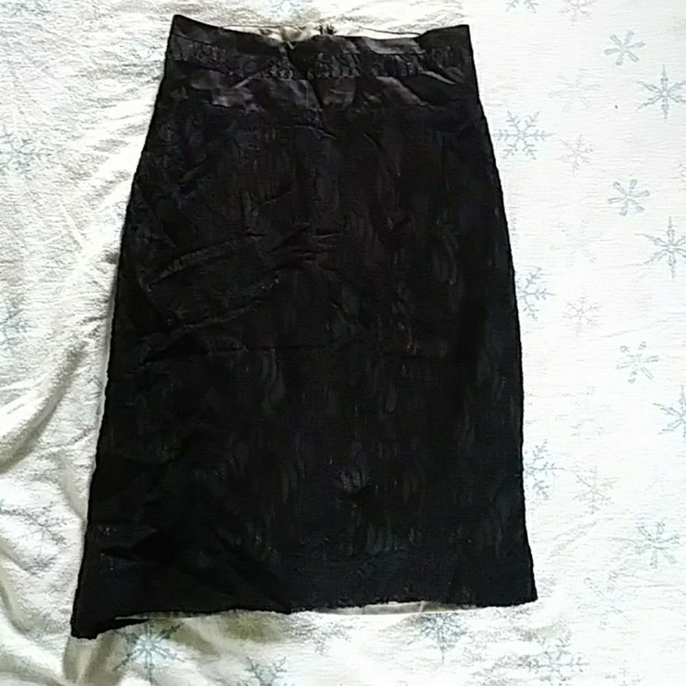 Black Lace Pencil Skirt