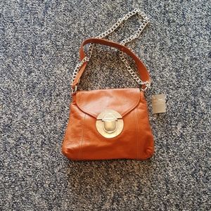 NWT Guliver Design Burnt Orange Leather Handbag
