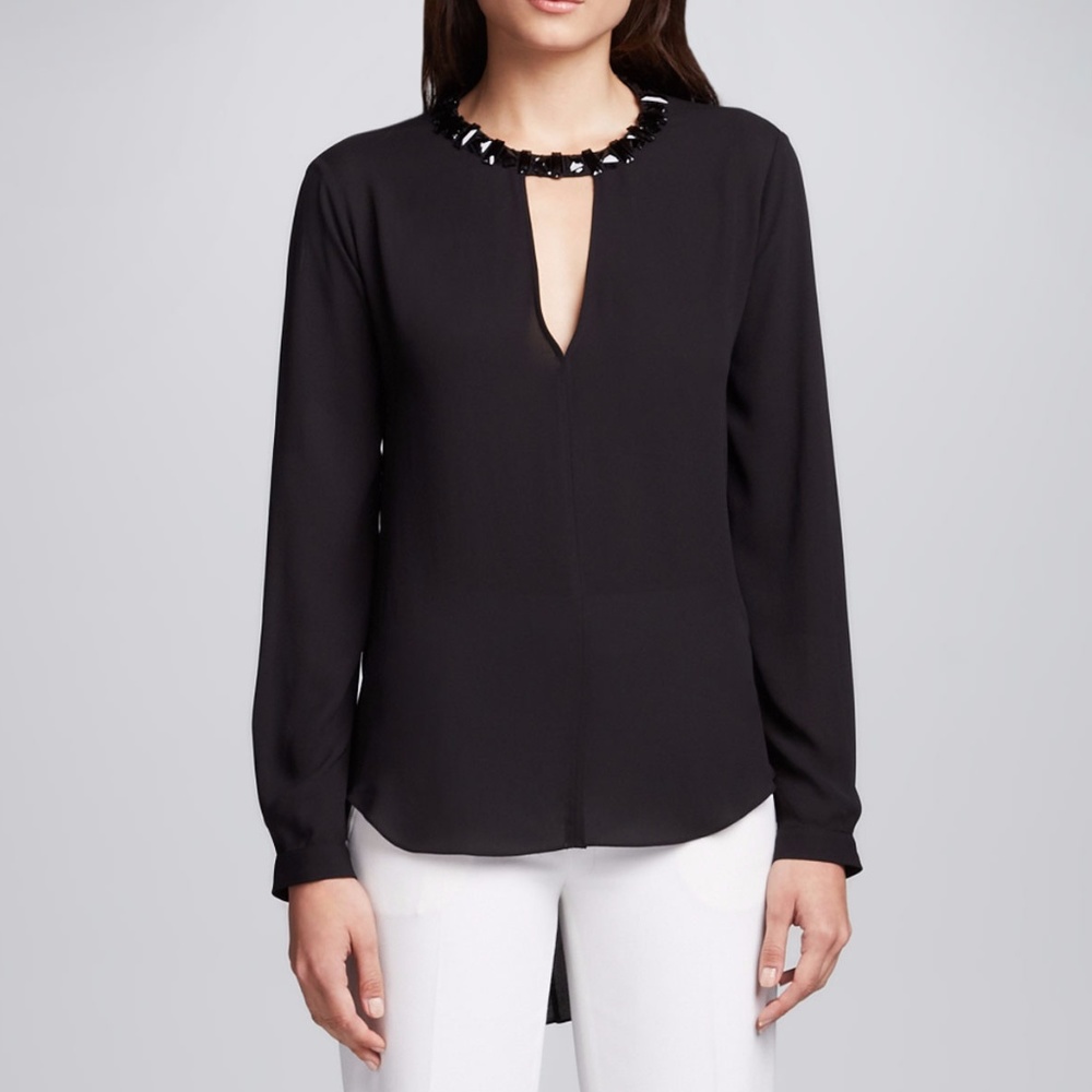 Brand New BCBG Max Azria Embellished Neck Top