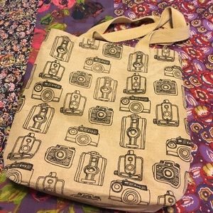 Burlap camera bag