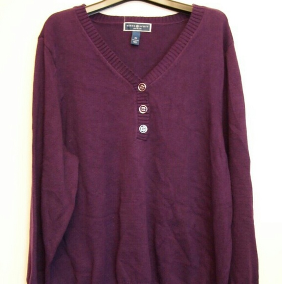 New 3X V neck purple pizaaz sweater - Picture 5 of 5