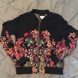 Merona Navy/ Floral light weight jacket.