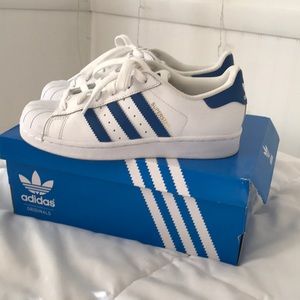 Adidas blue superstars