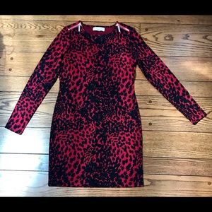 Michael Kors Red/Black Leopard Print Dress
